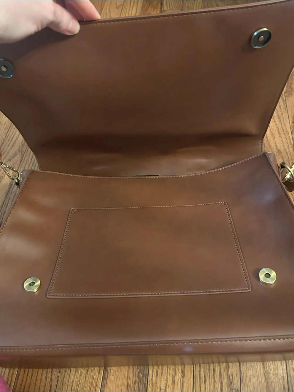 Classic Brown Laptop Tote with Detachable Strap